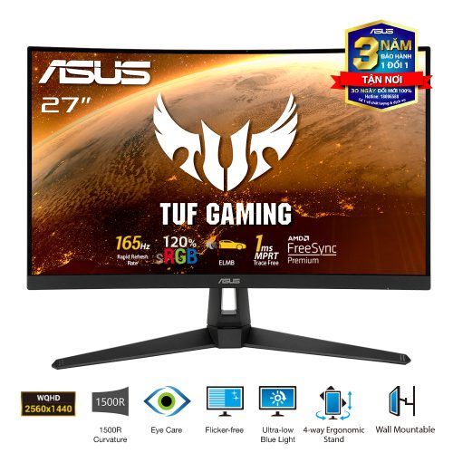 Màn Hình Cong ASUS TUF Gaming VG27WQ1B (27inch/2K/165Hz/VA)