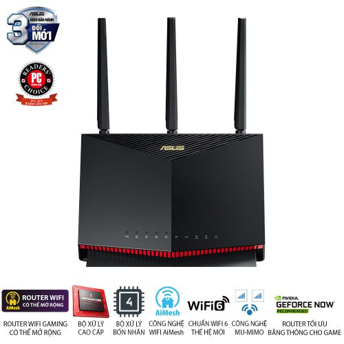 Bộ phát Wifi có thể mở rộng Asus RT-AX86U (Black)