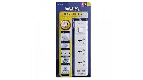 Ổ cắm điện ELPA ESU-VNC33 (3 ổ điện/1 công tắc/3m/2xUSB)