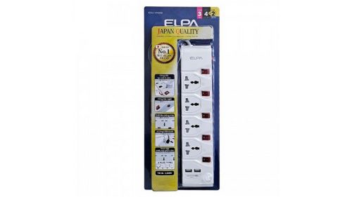 Ổ cắm điện ELPA ESU-VNI43 (4 ổ điện/5 công tắc/3m/2xUSB)