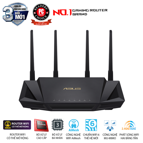 Bộ phát Wifi có thể mở rộng ASUS RT-AX3000 (Black)