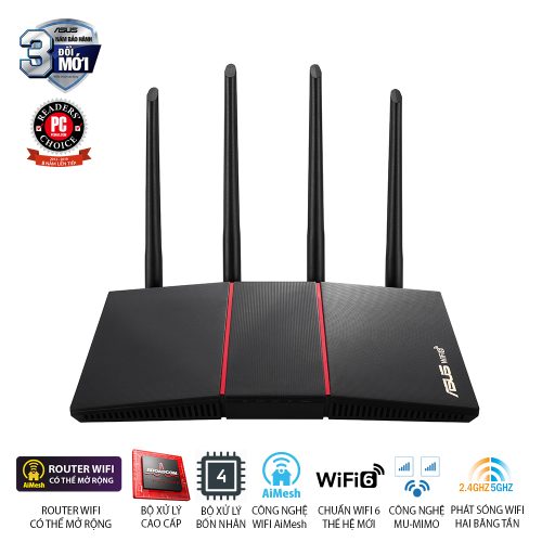 Bộ phát Wifi ASUS RT-AX55 (Black)