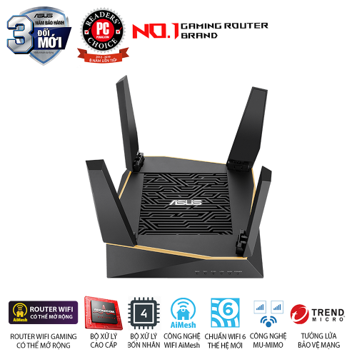 Bộ phát Wifi ASUS RT-AX92U Black (1PK)