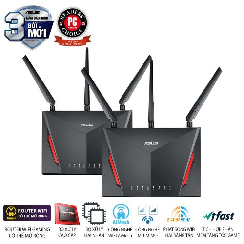 Bộ phát Wifi ASUS RT-AC86U (2PK) Black