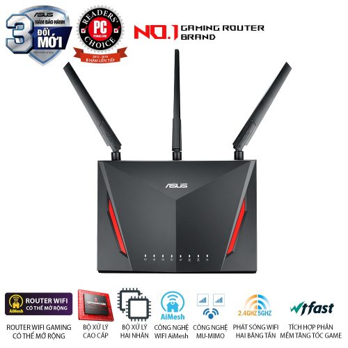 Bộ phát Wifi ASUS RT-AC86U (1PK) Black