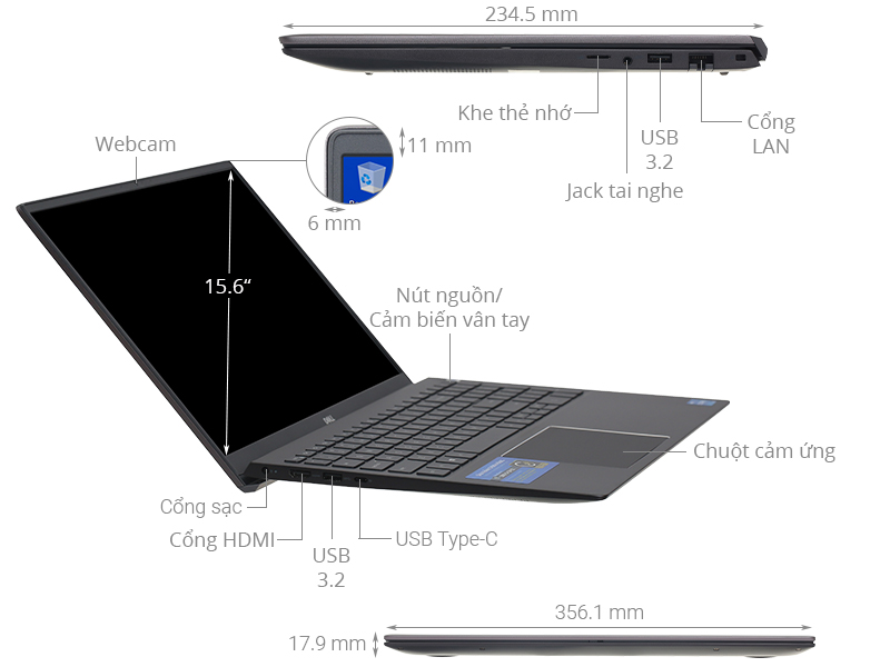 màn hình laptop Dell Vostro siêu chân thực