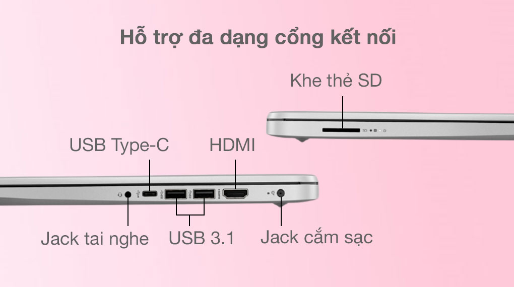 Laptop HP Notebook 340s G7 240Q3PA hỗ trợ đa dạng kết nối