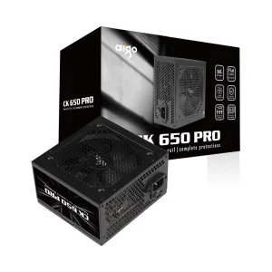 Nguồn AIGO CK650 PRO 650W, 80 Plus, Cáp dẹt - Đen