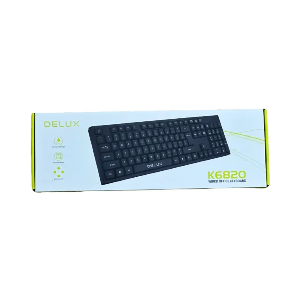 Bàn phím máy tính Delux K6820 có dây – 104 key – Đen
