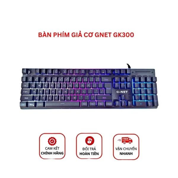 Bàn phím giả cơ Gnet GK300 chống nước LED RGB chính hãng