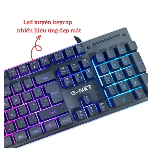 Bàn phím giả cơ Gnet GK300 chống nước LED RGB chính hãng