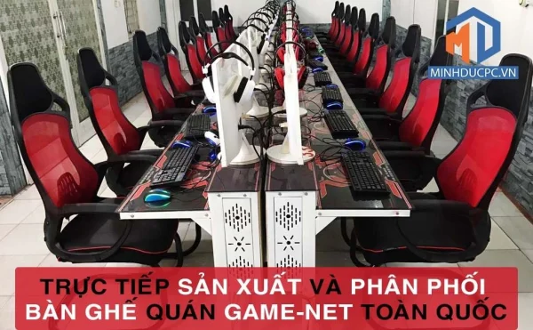 Bàn quán net 2 cấp mặt kính 3D nhiều kích thước