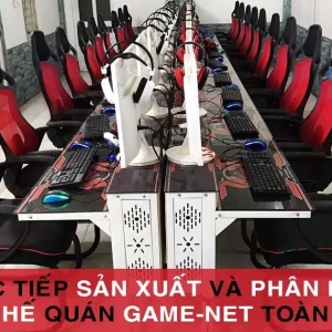 Bàn quán net 2 cấp mặt kính 3D nhiều kích thước