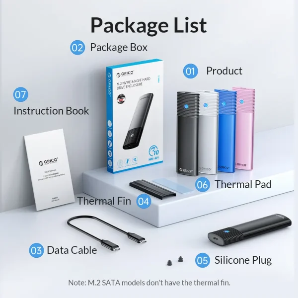 Box ORICO PWM2-G2 – Box SSD M2 NVME To USB Type-C (10Gbps)