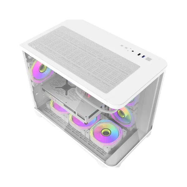 Vỏ Case AIGO AQUARIUM ARC1 WHITE (mATX, Kính Cong)