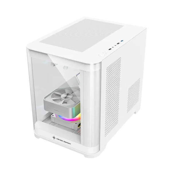 Vỏ Case KENOO ESPORT MK400 mATX Kính Cong Trắng