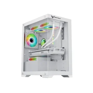 Vỏ Case Centaur Lumix – Trắng | Kính vô cực, M-ATX, 3 fan RGB