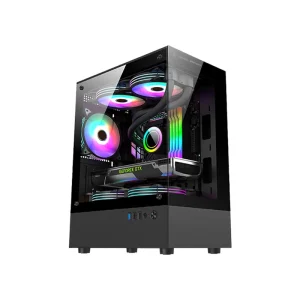 Vỏ Case KENOO ESPORT MK100 (M-ATX/Mid Tower/Black) - 3Fan