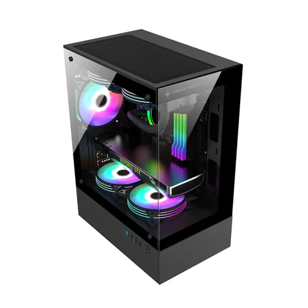 Vỏ Case KENOO ESPORT MK100 (M-ATX/Mid Tower/Black) – 3Fan