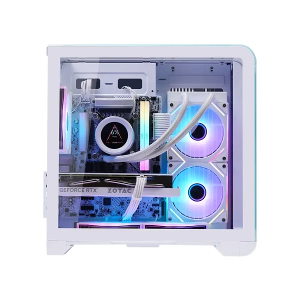 Vỏ Case MIK BARBATOS M White (mATX/Kính 3 mặt/Có LCD)