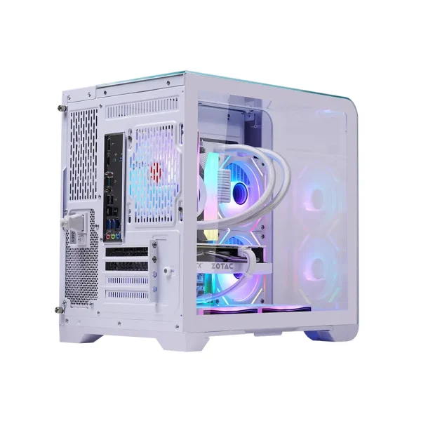 Vỏ Case MIK BARBATOS M White (mATX/Kính 3 mặt/Có LCD)