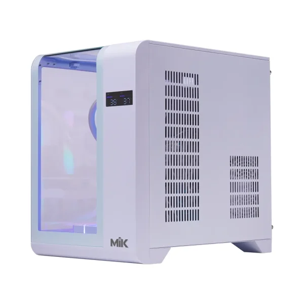 Vỏ Case MIK BARBATOS M White (mATX/Kính 3 mặt/Có LCD)