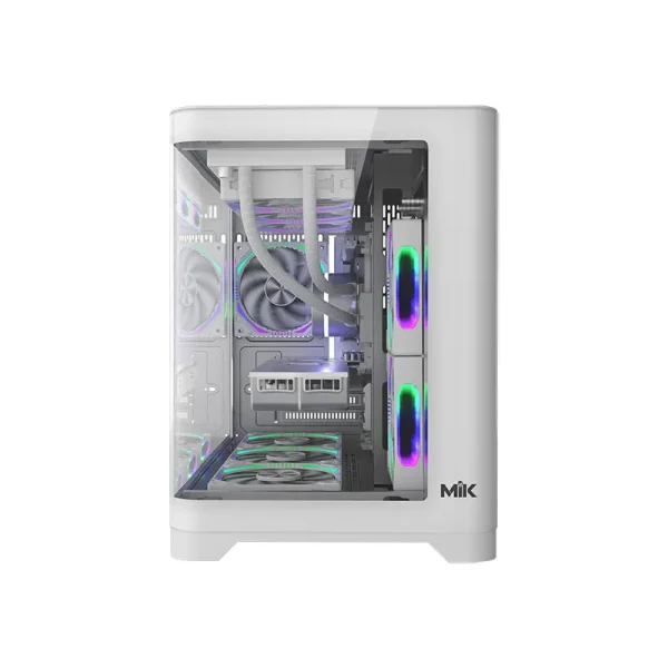 Vỏ Case MIK FOCALORS M White (M-ATX/Mid Tower/Kính cong)