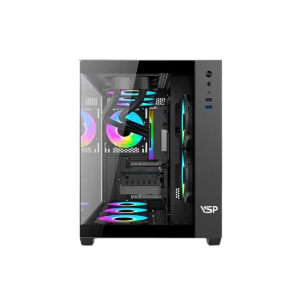 Vỏ Casse VSP Gaming Aquanaut X4 | ATX, Mid Tower, Đen