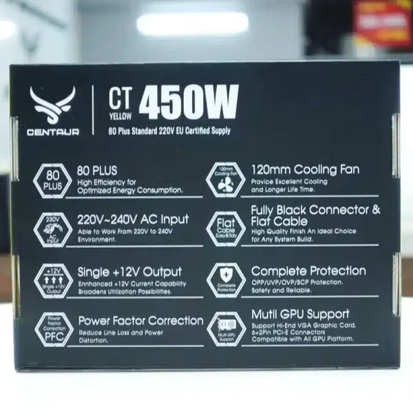 Nguồn máy tính Centaur CT 450W 80 Plus (Cáp dẹt)