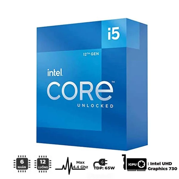 CPU Intel Core i5-12400 (2.5GHz Turbo 4.4GHz | 6 Nhân 12 Luồng | 18MB Cache)