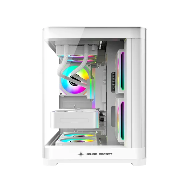 Vỏ Case KENOO ESPORT MK400 mATX Kính Cong Trắng