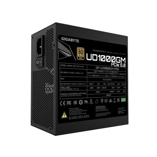 Nguồn GIGABYTE UD1000GM PG5 80 Plus Gold 1000w (PCIe Gen5.0)