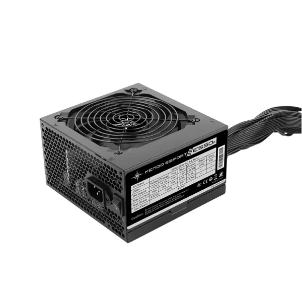 Nguồn KENOO ESPORT E550C 550W (ATX, Cáp dẹt, Màu đen)