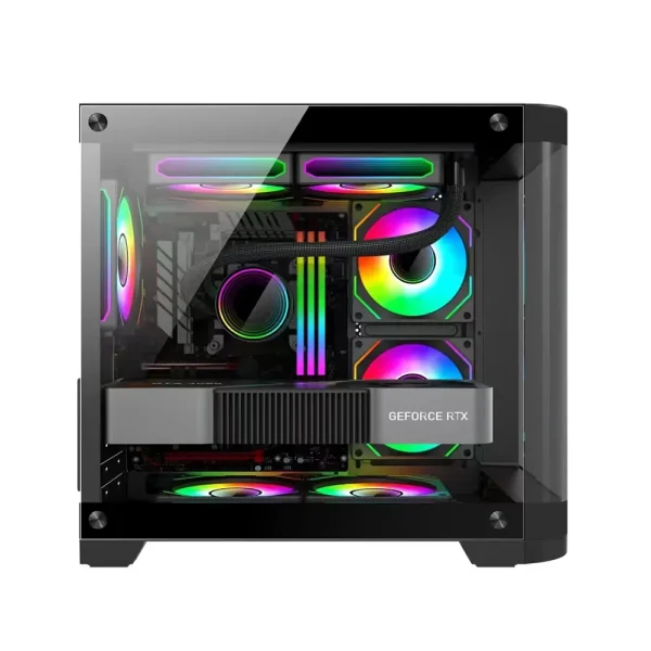 Vỏ Case KENOO ESPORT MK400 mATX Kính Cong Đen