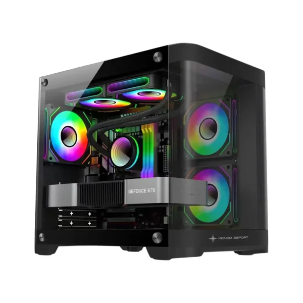 Vỏ Case KENOO ESPORT MK400 mATX Kính Cong Đen
