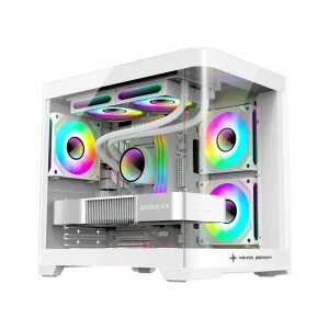 Vỏ Case KENOO ESPORT MK400 mATX Kính Cong Trắng