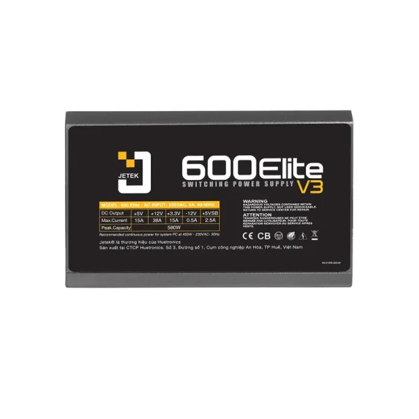Nguồn máy tính Jetek 600 Elite V3 600W công suất thực