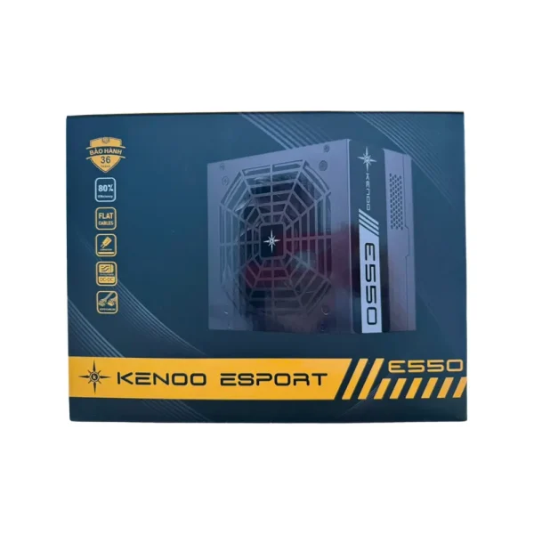 Nguồn Máy Tính KENOO ESPORT E550 – ATX, 550W, Cáp Dẹt
