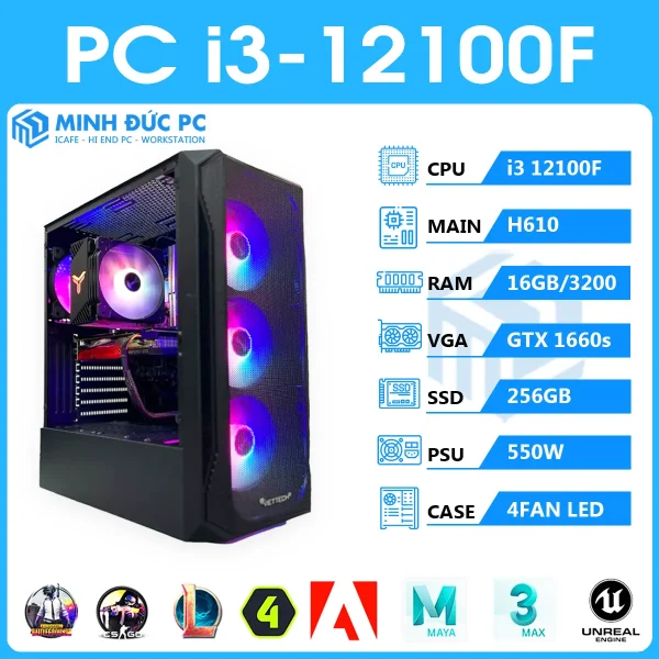 PC i3 12100F | 16GB RAM | VGA GTX 1660s | SSD 256GB