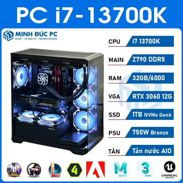 PC i7-13700K – Z790 D5 – 32GB D5 – RTX 3060 12G