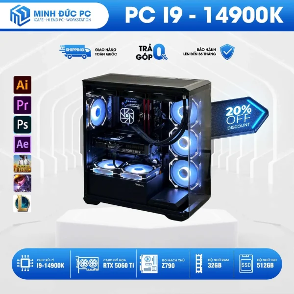 PC i9-14900K Z790 32GB RTX 5060 Ti SSD 512GB