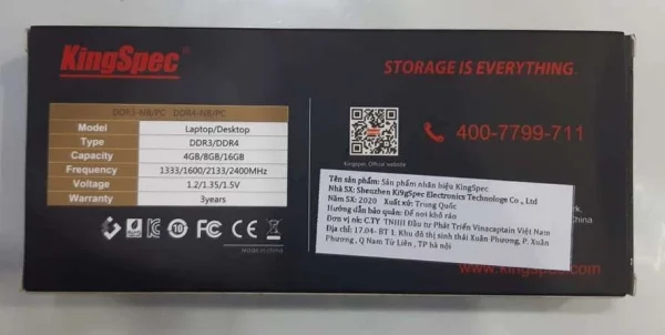 RAM DDR4 KINGSPEC 8GB BUS 2666MHZ