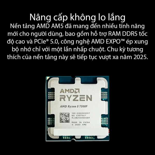 CPU AMD Ryzen 5 7500F 5GHz 6 nhân 12 luồng 38MB AM5