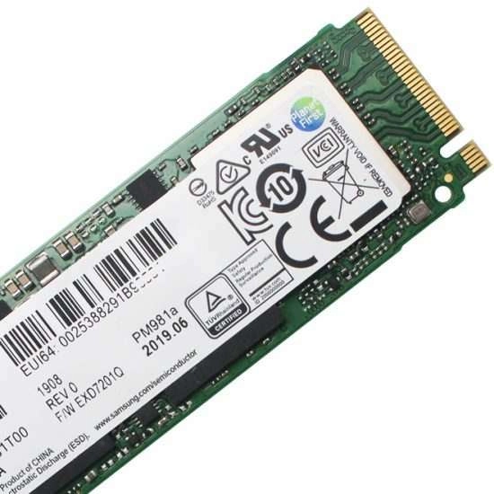 SSD Samsung 256GB NVMe PM981a M.2 PCIe Gen3 x4