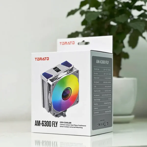 Tản nhiệt khí TOMATO AM-6300 FLY ARGB WHITE Sync Main + Hub