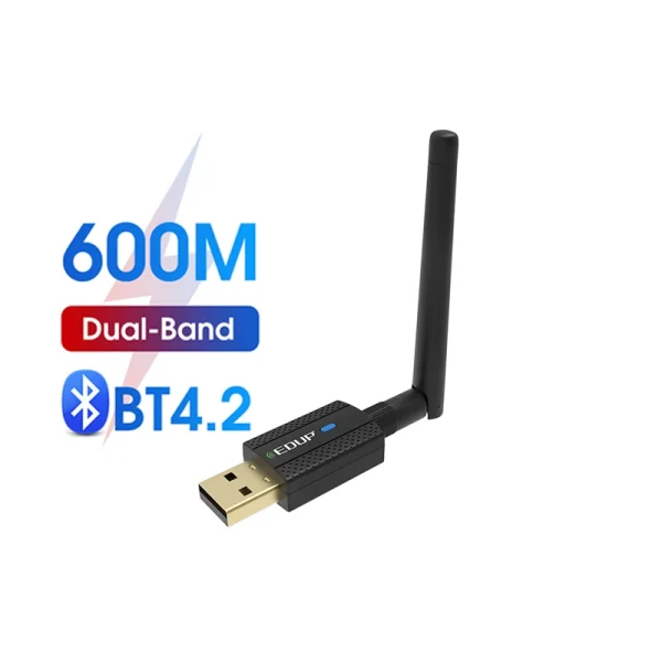 USB thu WiFi 5GHz + Bluetooth 4.2 (WiFi băng tần kép 600Mbps)