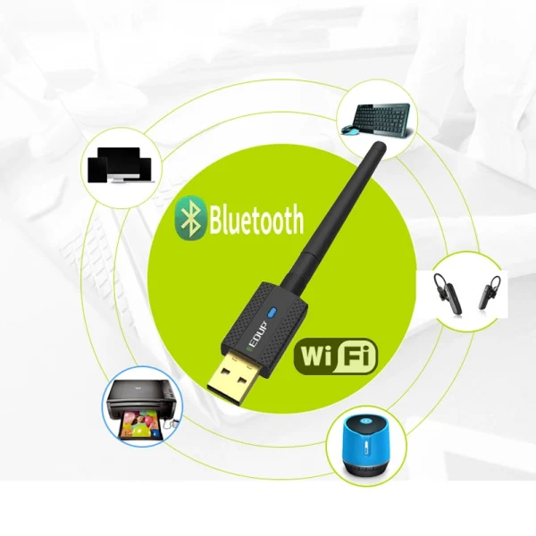 USB thu WiFi 5GHz + Bluetooth 4.2 (WiFi băng tần kép 600Mbps)