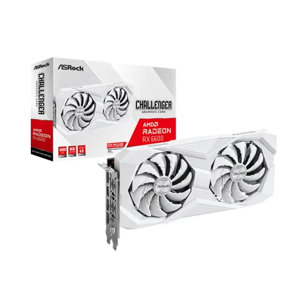 VGA ASRock Radeon RX 6600 Challenger 8GB GDDG6 – White