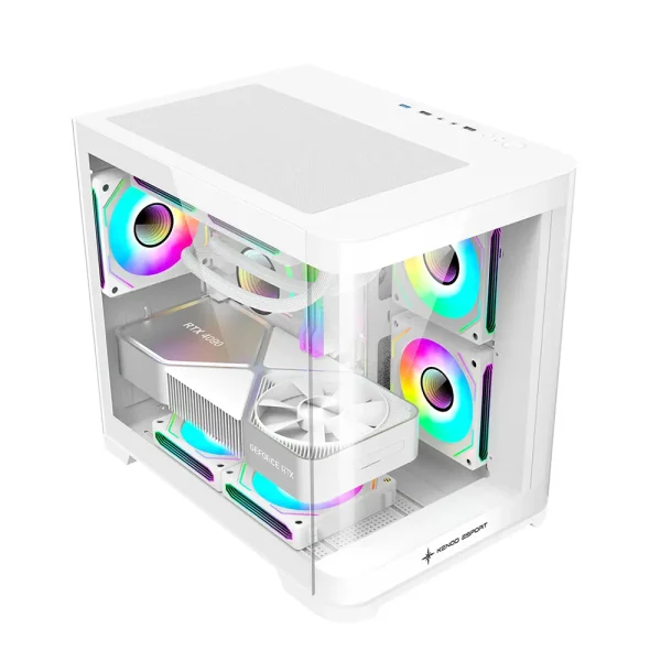 Vỏ Case KENOO ESPORT MK400 mATX Kính Cong Trắng