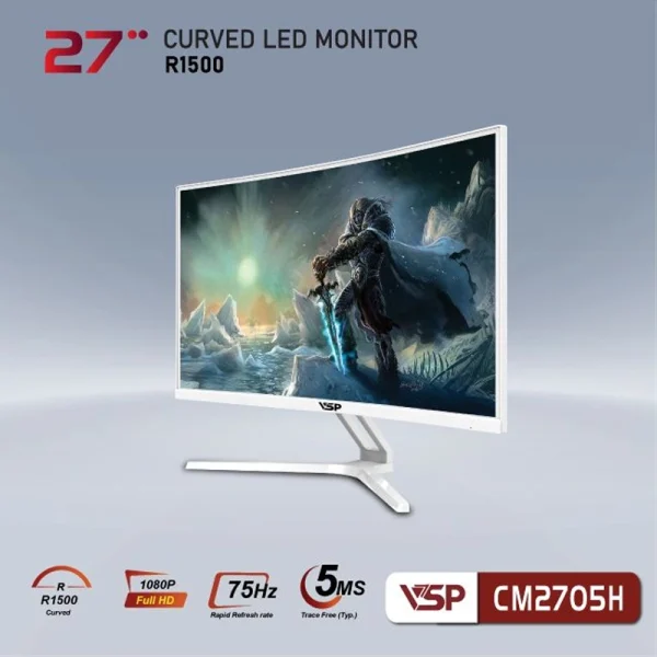 Màn hình cong VSP CM2705H 27 inch/FHD/VA/75Hz/White
